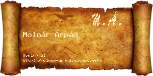 Molnár Árpád névjegykártya